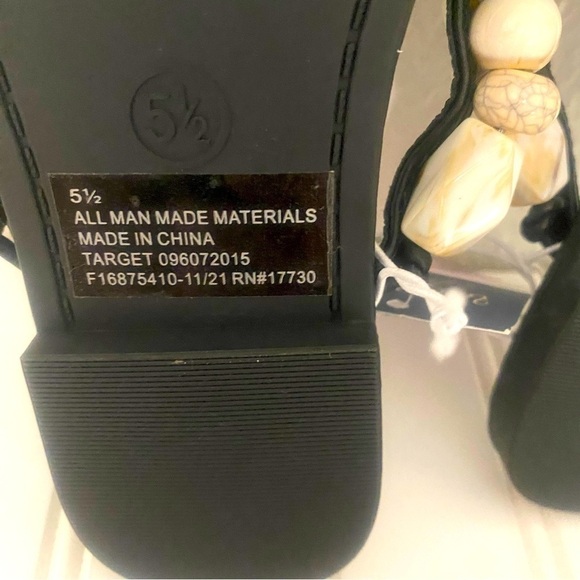 Universal Thread Women’s Cindy Beaded Flip Flop Sandals Black Size 5.5 - Picture 7 of 7